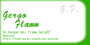 gergo flamm business card